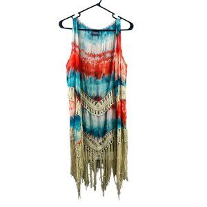 HIghness Women's Tie-dye Sleeveless Cardigan